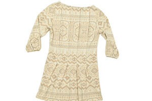 Fossil Women's Boho Tribal Geometric Print Pleated Shift Dress Regular Size S